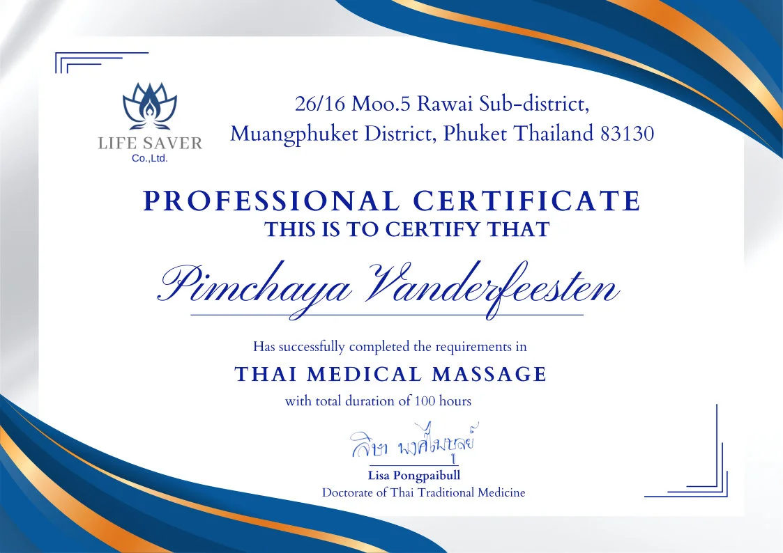 Certificaat Thai Medische Massage